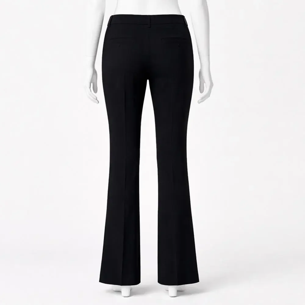 KATE SPADE New York Black Tailored Pants Gold Pyramid Button Back Pockets Size 0